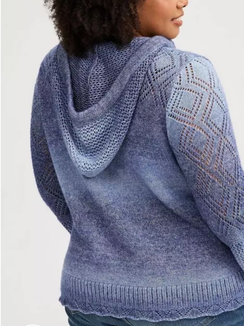 Torrid Indigo Space Dye Hooded Sweater Size 3X New Without Tags - Picture 4 of 12